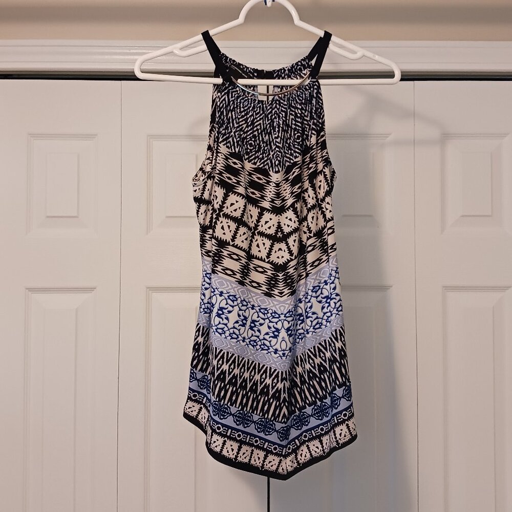 #360 3/$18 - INC Black/Blue Tank Top Petite Small Size S